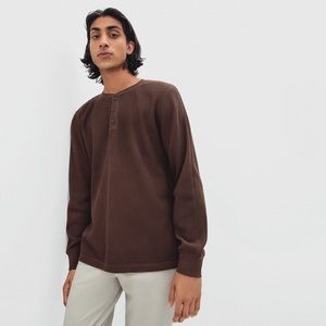 NWT - EVERLANE - The Waffle Long-Sleeve Henley Tee